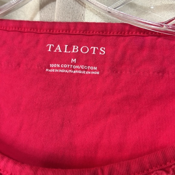 Women's Talbots Pink Long Sleeve Tee Shirt/Blouse With Threaded/Stitching - Picture 4 of 5